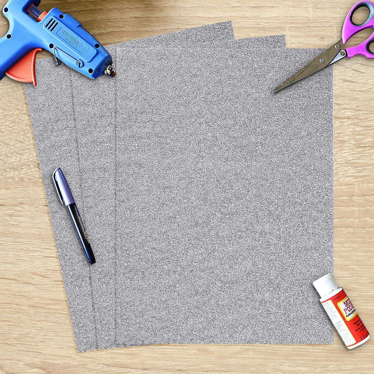 SANZIX 25 Sheets Silver Glitter Cardstock Paper- 8.2"x11.7", 110lb 300 GSM, Heavyweight Shiny Silver Glitter Paper Cardstock for Cricut, Scrapbook, DIY Crafts, Christmas, Gift Wraps, Cards