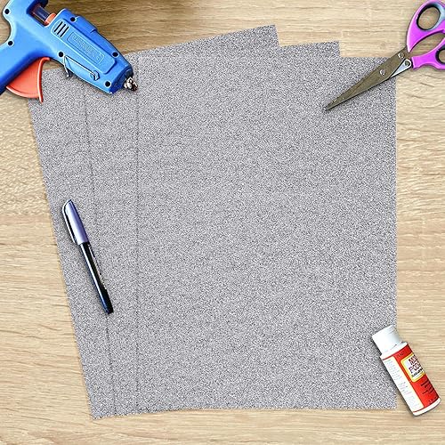 Miniatura 5 de 25 hojas de cartulina plateada con purpurina, 110 libras, 300 GSM, cartulina pesada de papel con purpurina de 8.2 x 11.7 pulgadas para Cricut,
