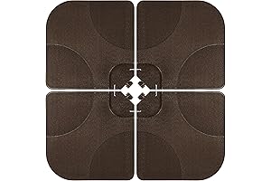 4-Piece Cantilever Patio Umbrella Stand Square Base with Fil Filling Spouts for Water and Sand