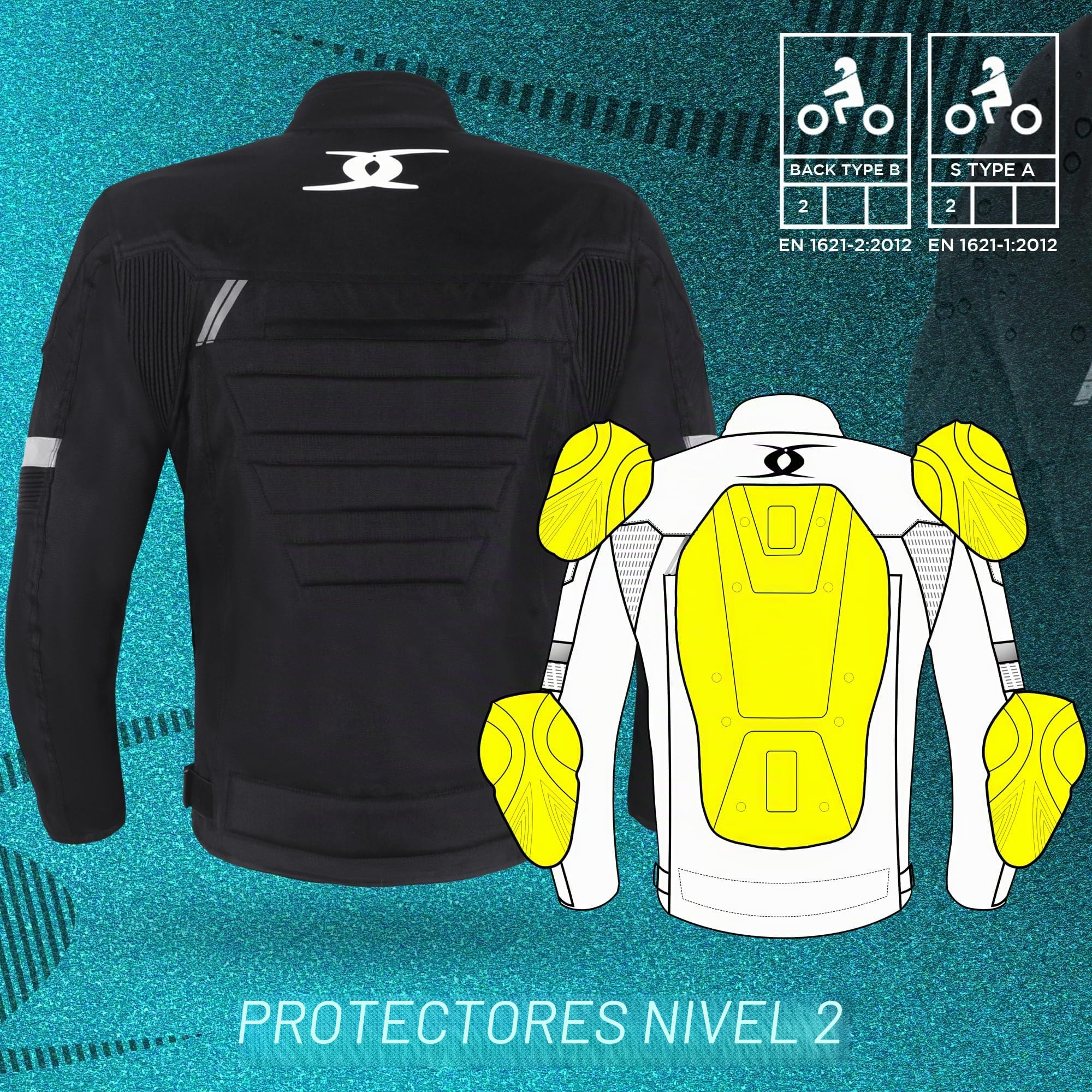 XAVIA GALE Chaqueta De Moto Para Hombre - Chaqueta De Moto Impermeable Y Ventilada Con Protección De Nivel 2 | Para Todas Las Estaciones