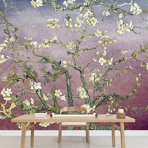 Vista 18 de Wall26 - Papel tapiz en color cobre con estampado de "Almendro en flor" de Vincent Van Gogh Verde azulado "Flor de almendra