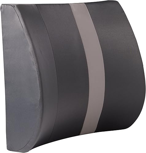 HealthSmart Vivi Relax-A-Bac - Almohada lumbar con relleno y correa, 555-7303-0300, Raya gris, 1