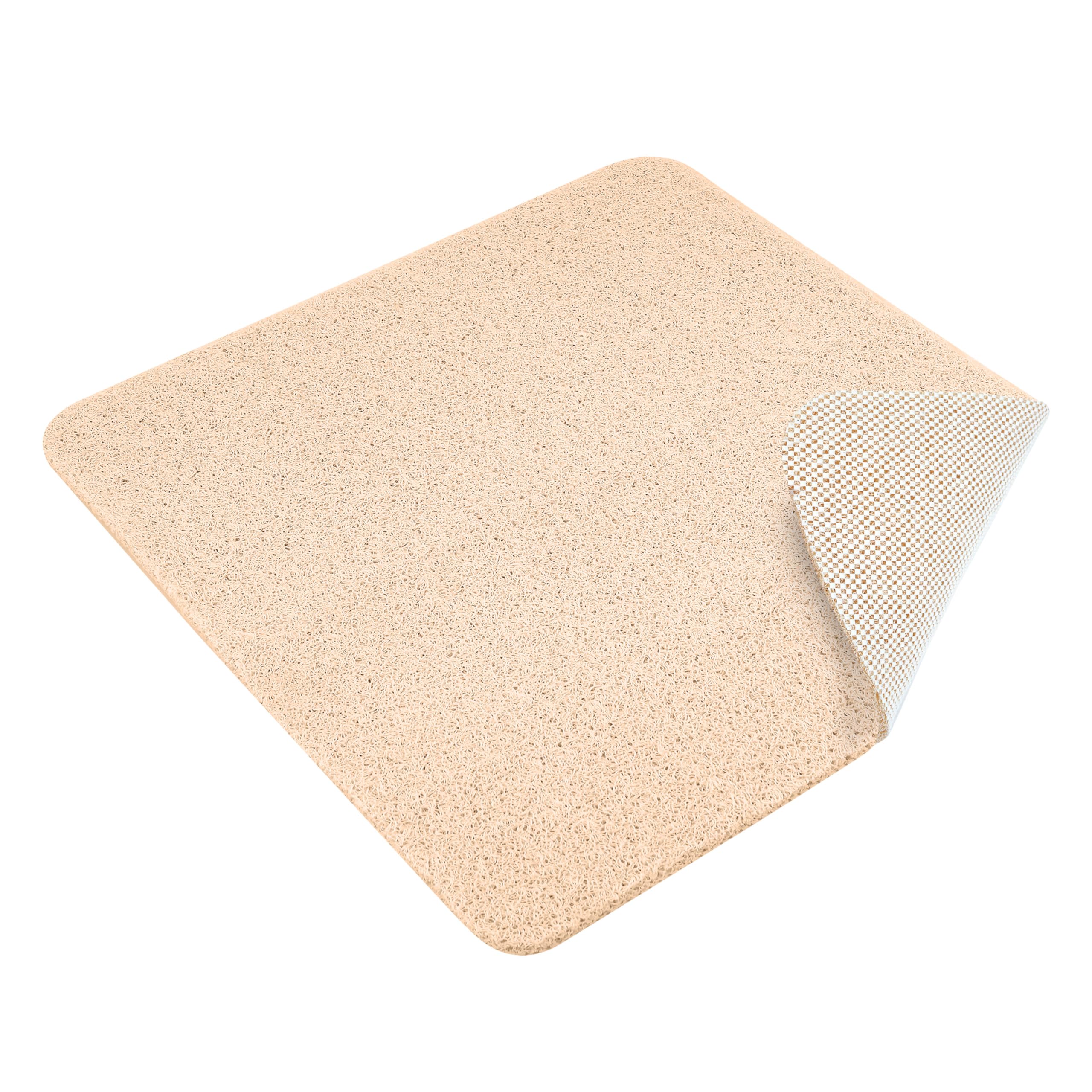 Dikots Beige 60 X 60 Cm Square Shower Mat Non Slip Anti Mould - Loofah Style Pvc Non Slip Shower Mat For Inside Shower - Washable And Quick Drying Anti Slip Shower Shower Tray Mat For Wet Surfaces Small