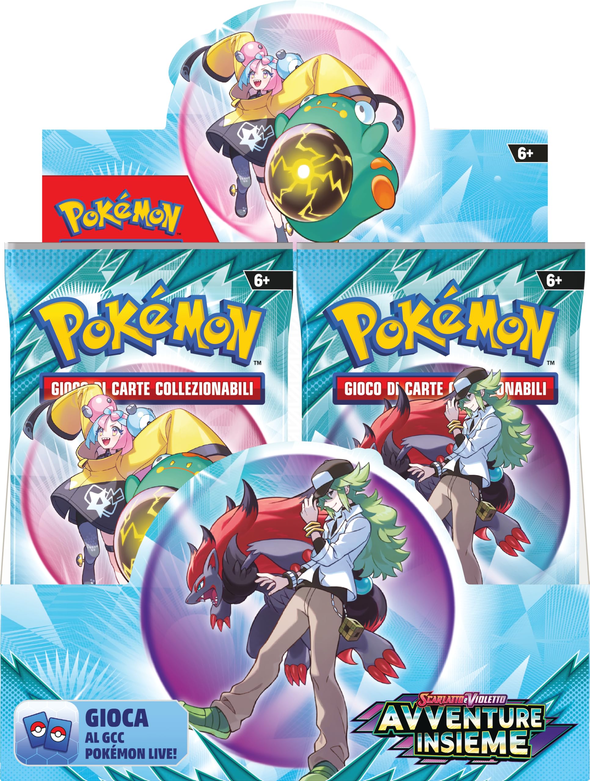 Pokémon GCC: Espositore di buste dell’espansione Scarlatto e Violetto - Avventure Insieme, contiene 36 buste di espansione, edizione in italiano.