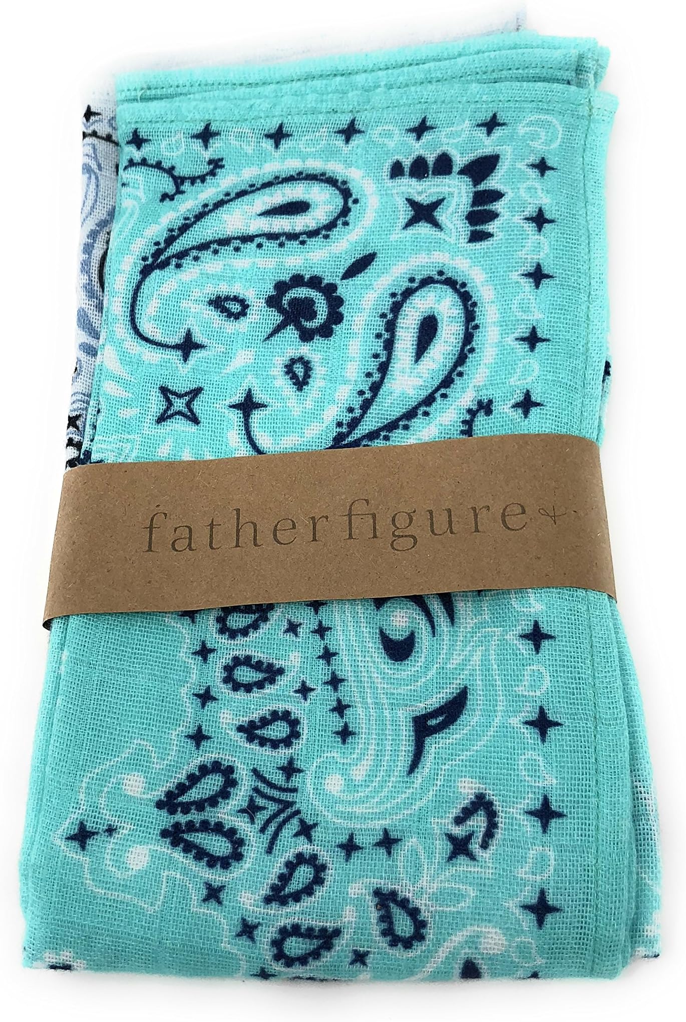 Father Figure Paternity Clothing Bandana Burp Rag Set (2 Burp Rags) 100% Organic Cotton