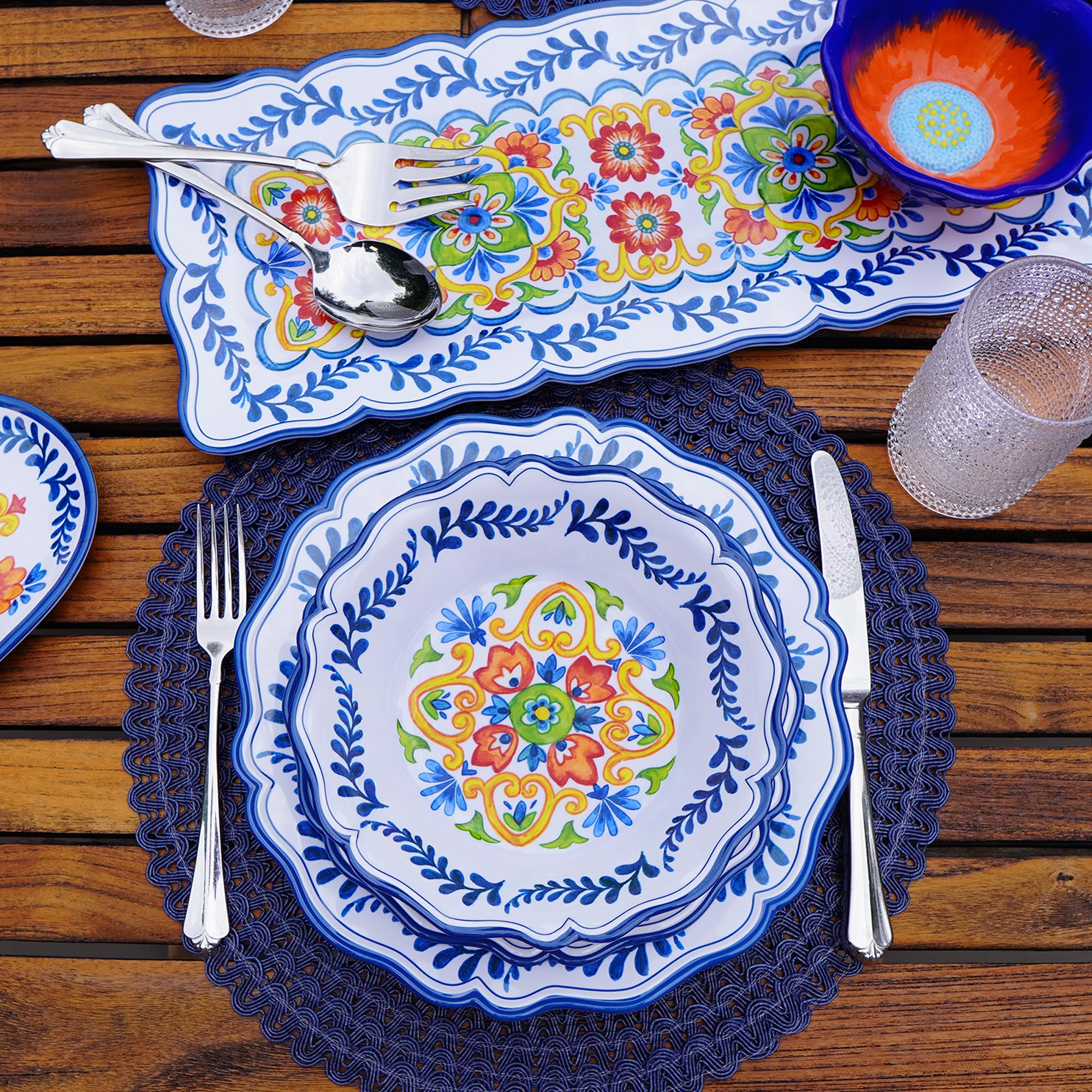 Certified International Flores Melamin-Allzweck-Schüsseln, 21,6 cm, mehrfarbig, 4 Stück