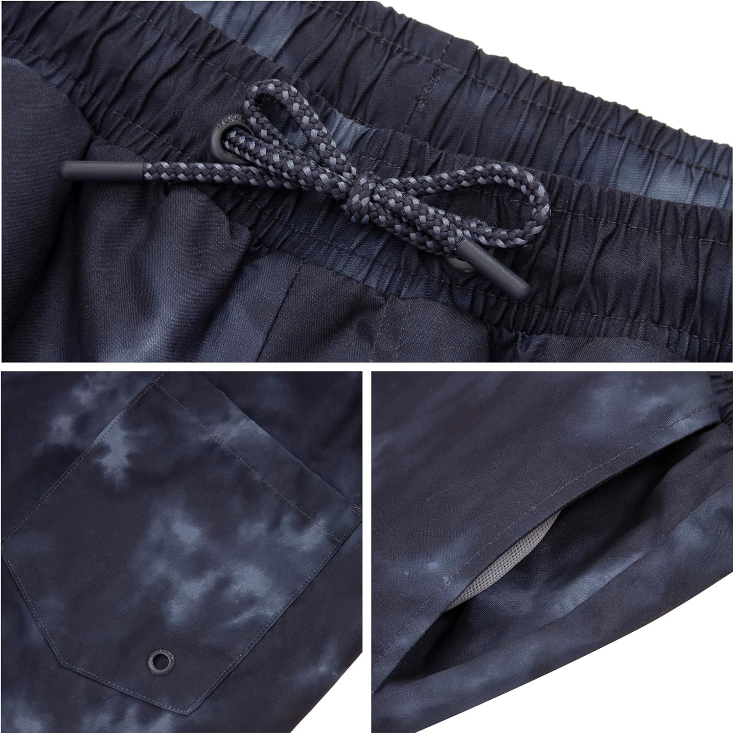 Rokka&Rolla Men's Quick Dry Swim Trunks with Compression Liner 7" Bathing Suit Tie-Dye Board Shorts