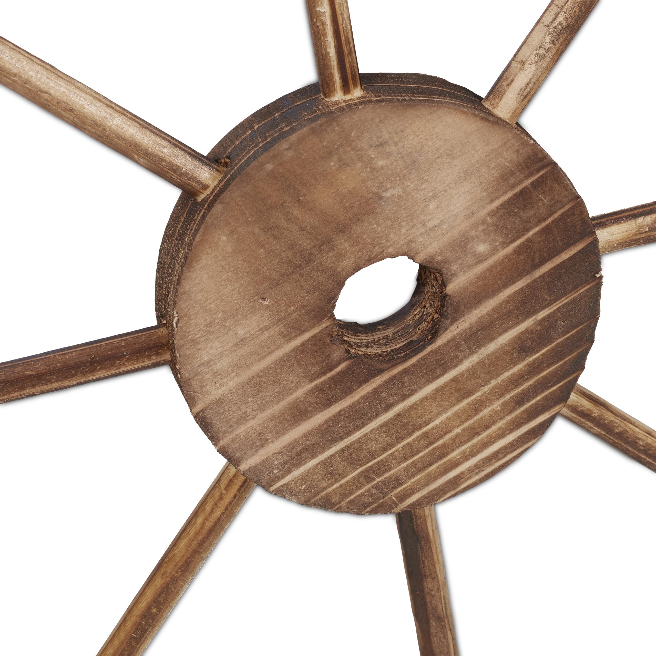 Relaxdays 3 Ruedas de Carro Decorativas, Madera, Adorno para Jardín, Terraza, Veranda, Rústico, Salón, Western, Marrón