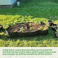 Vista 4 de CJGQ Cama de jardín elevada de tela, bolsas de cultivo de plantas de 128 galones, 8 rejillas, 3 x 6 pies, macetas elevadas para cultivar verduras