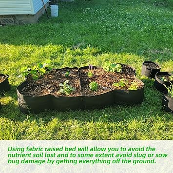 CJGQ Fabric Raised Garden Bed, 128 Gallon 8 Grids Plant Grow Bags, 3x6FT Planter Raised Beds for Growing Vegetables Potatoes Flowers, Rectangle Planting Container for Outdoor Gardening