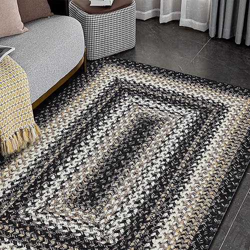 Miniatura 7 de GAOMON Alfombra bohemia de 5 x 7 pies, lavable, trenzada, impresa, moderna, para interiores, alfombra rústica de decoración rústica, alfombra