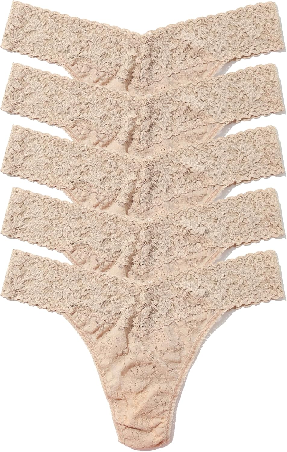 hanky panky - Signature Lace Original Rise Thongs: Essentials Edition | One Size 4-14 | Lace Lingerie Underwear | 3 or 5 Pack