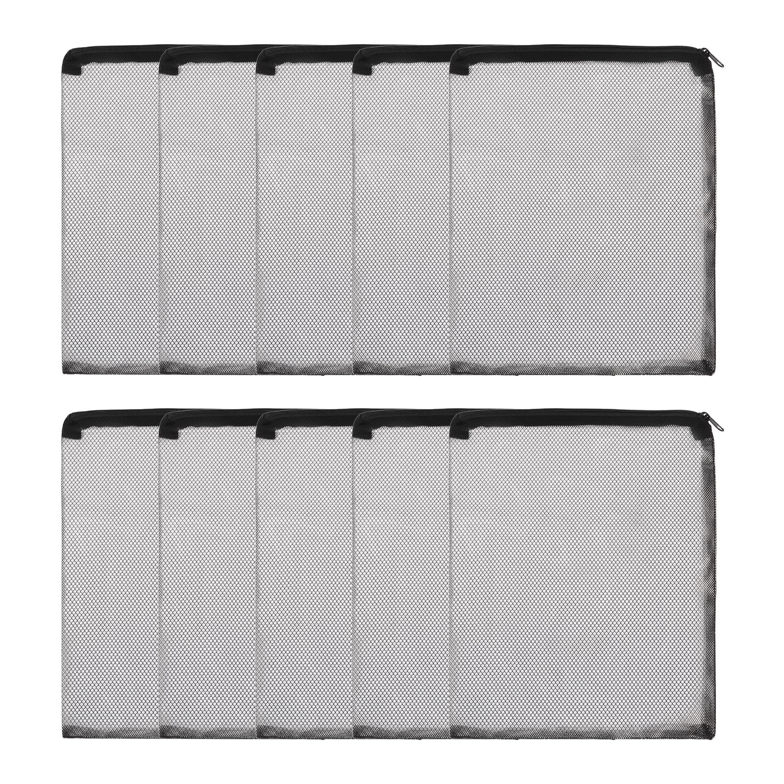 sourcing map Aquarium Filter Media Bags, Fish Tank Fine Mesh Bag with Zipper Reusable Versatile 10 x 8 Inch, (Black, 10Pcs), Intended for Fish Tank/Aquarium/Pond/Activated Carbon/Ceramic Rings