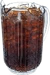 Carlisle FoodService Products Plastic Clear Pitcher, Tall Pitcher for Restaurants, Catering, Kitchens, 48 Ounces, Clear, (Pack of 6)