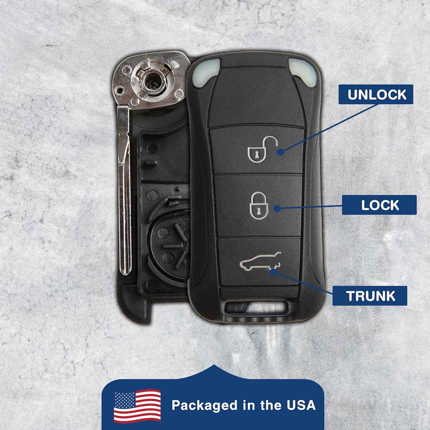 KeylessOption Keylesss Entry Remote Key Fob Uncut Car Flip Key Shell Case Cover - Image 5