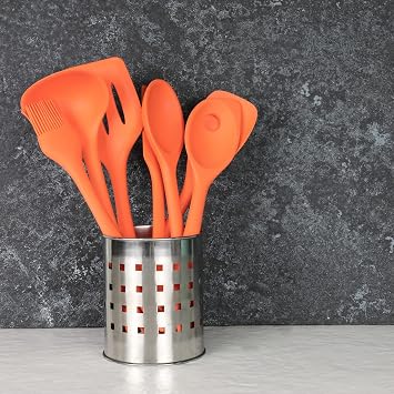 Chef Craft Premium Silicone Basting Spoon, 11, Orange