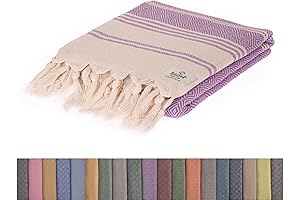 Cotton Yoga Blanket: Large Beach Towel Pure Cotton, Prewashed, 38 x 71 Inches