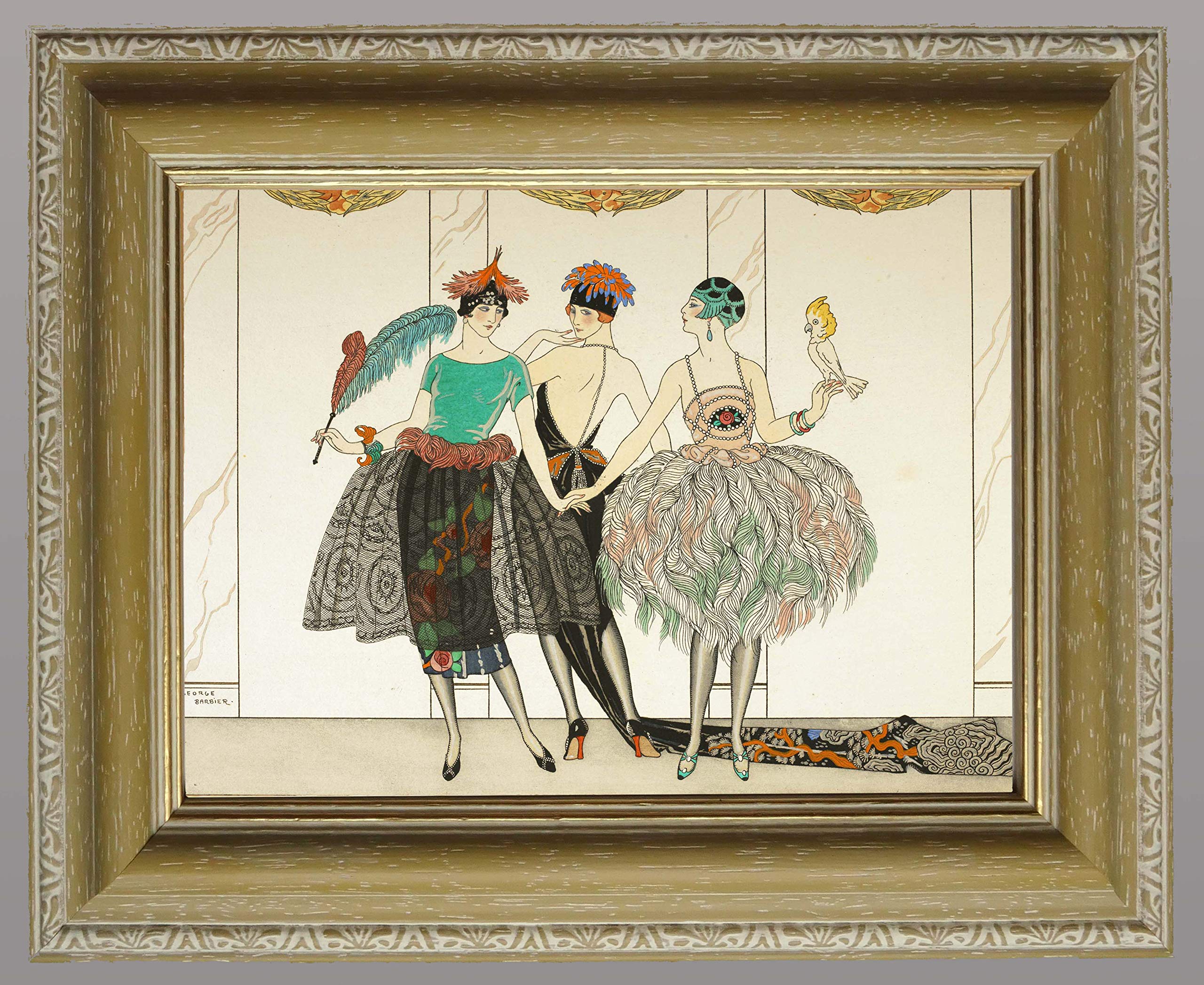 ジョルジュ・バルビエ陶板　　アートフレーム　額入り絵画　壁掛け ジョルジュ・バルビエ陶板アートフレーム額入りアート壁掛け