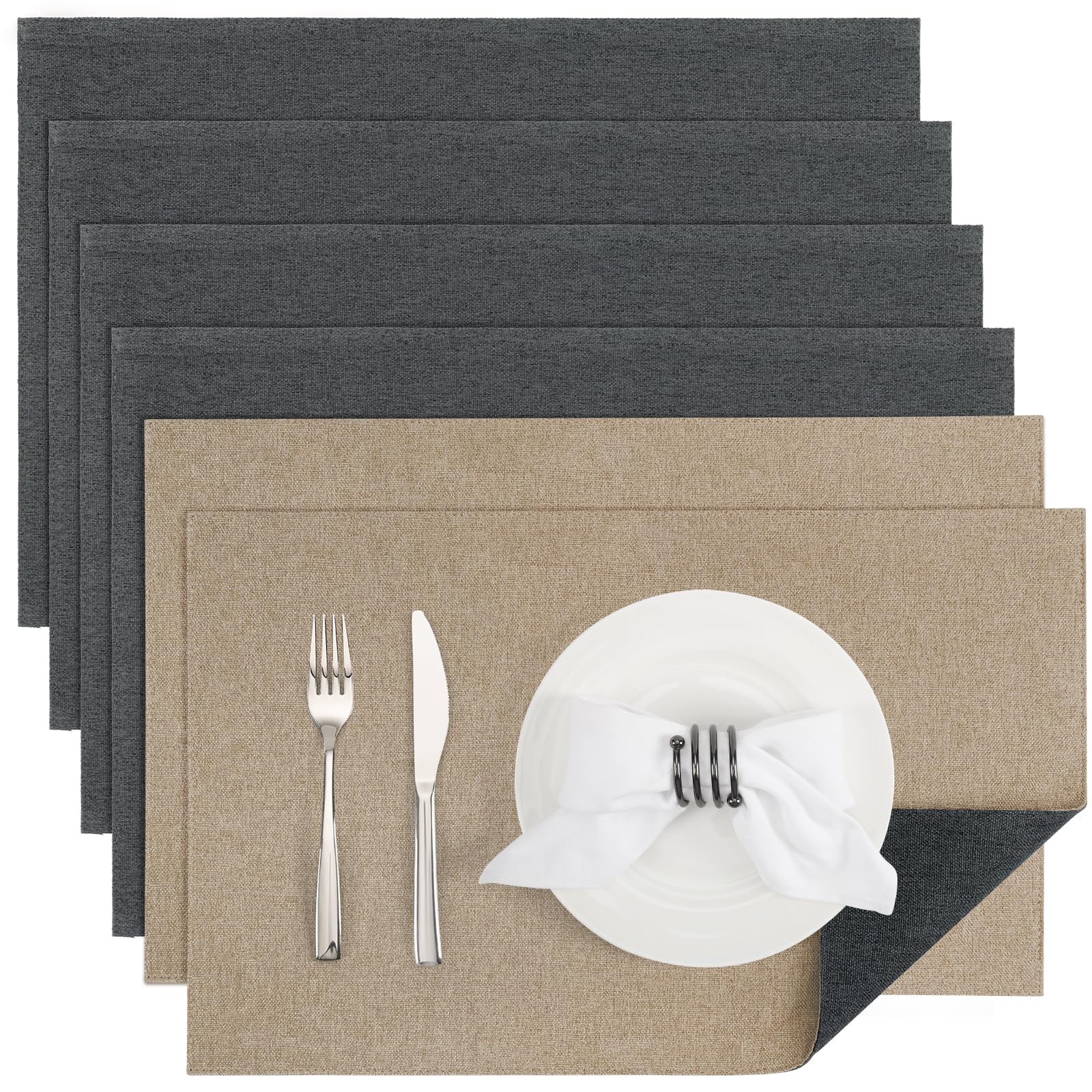 Banchif Tischsets abwaschbar doppelseitig Platzset Platzdecken abwaschbar