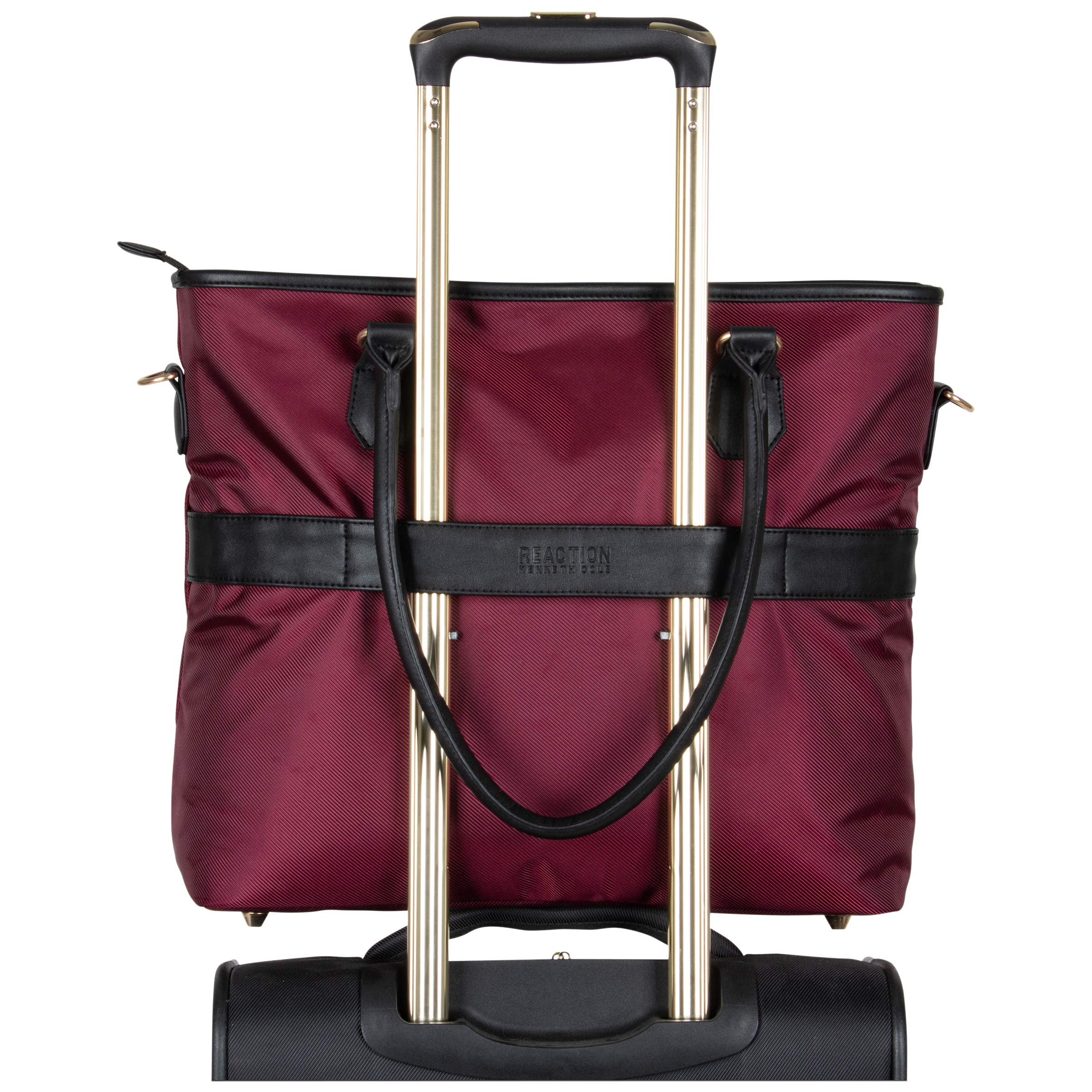 Kenneth Cole REACTION Chelsea Quilted Chevron 15" Laptop & Tablet Business Tote With Removeable Shoulder Strap, (Wine) 3