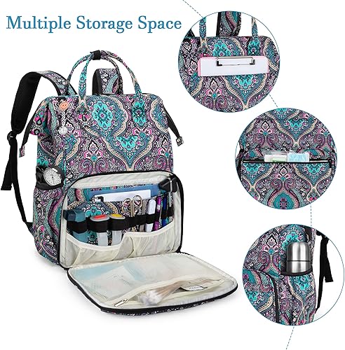 Miniatura 10 de LoDrid Bolsa de enfermera, mochila de trabajo de enfermería resistente para hombres y mujeres, mochila de almacenamiento para enfermeras para