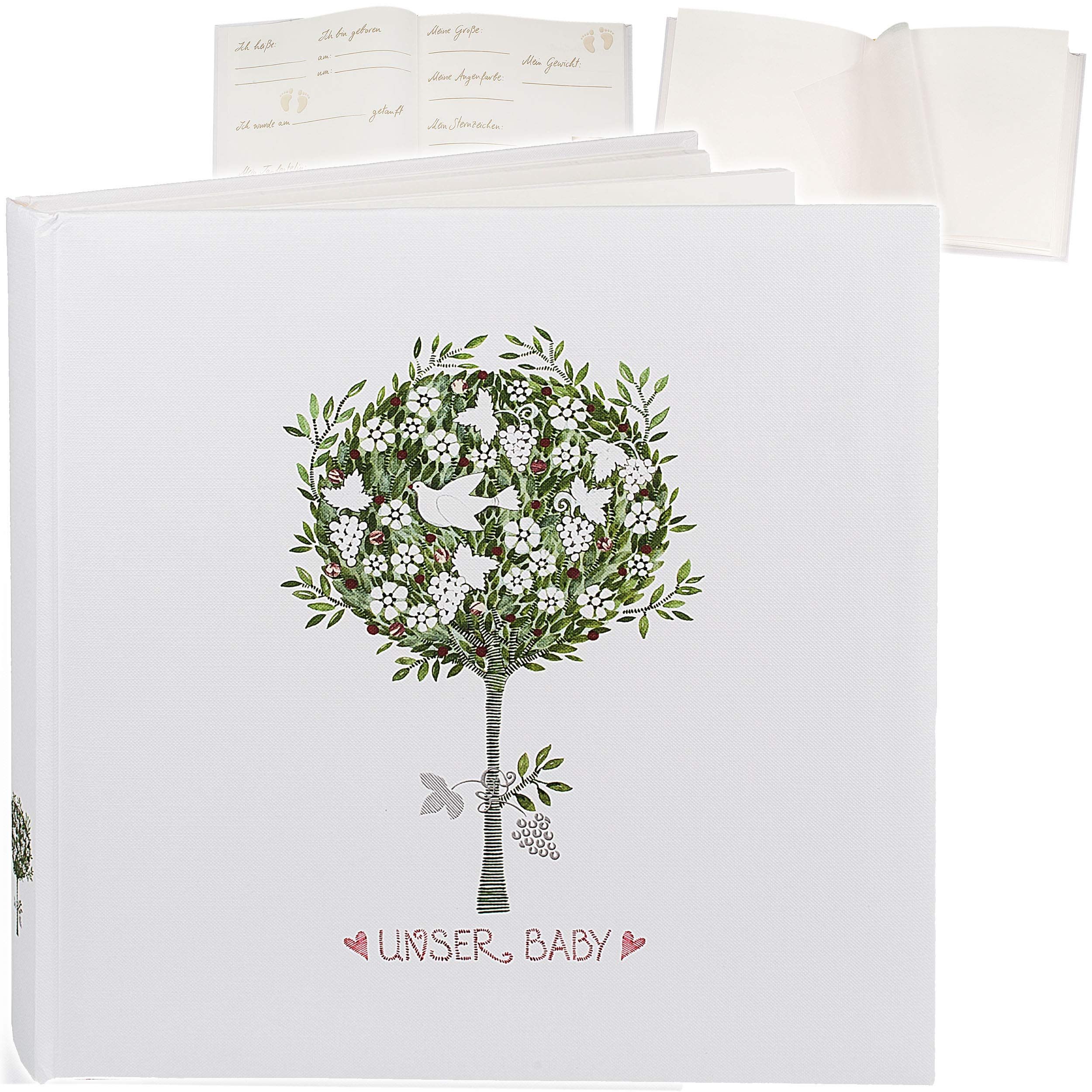 alles-meine.de GmbH 3 TLG. Set: großes XL - Fotoalbum/Fotobuch + Babytagebuch - Erinnerungsalbum unser Baby + unser Enkelkind Album - Buch - zum selbst gestalten + Seiten z..