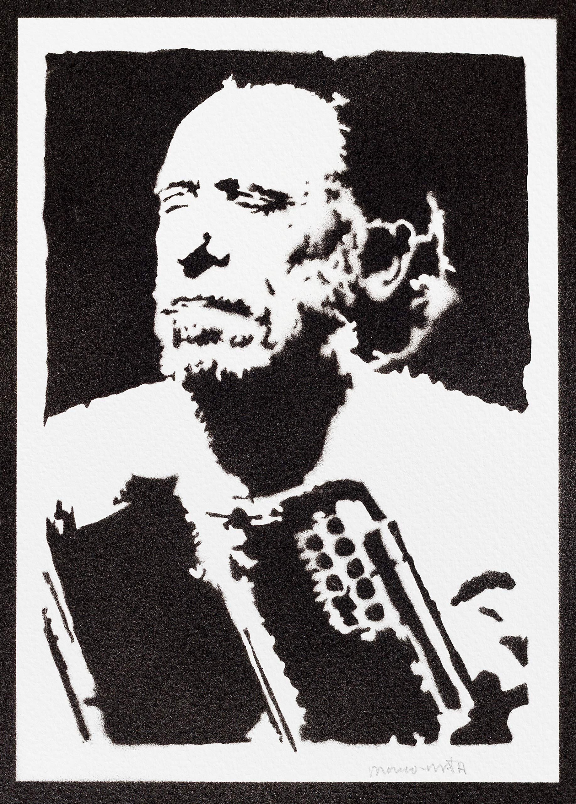 moreno-mata Real Handmade Graffiti Charles Bukowski Poster Room Decor Home Wall Art Decoration Bedroom Gifts for Men and Women