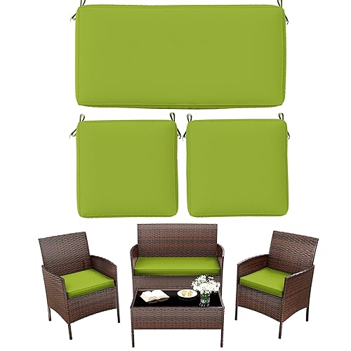 3 Pack Outdoor Replacement Cushions, Fit for 4-Seater Wicker Rattan