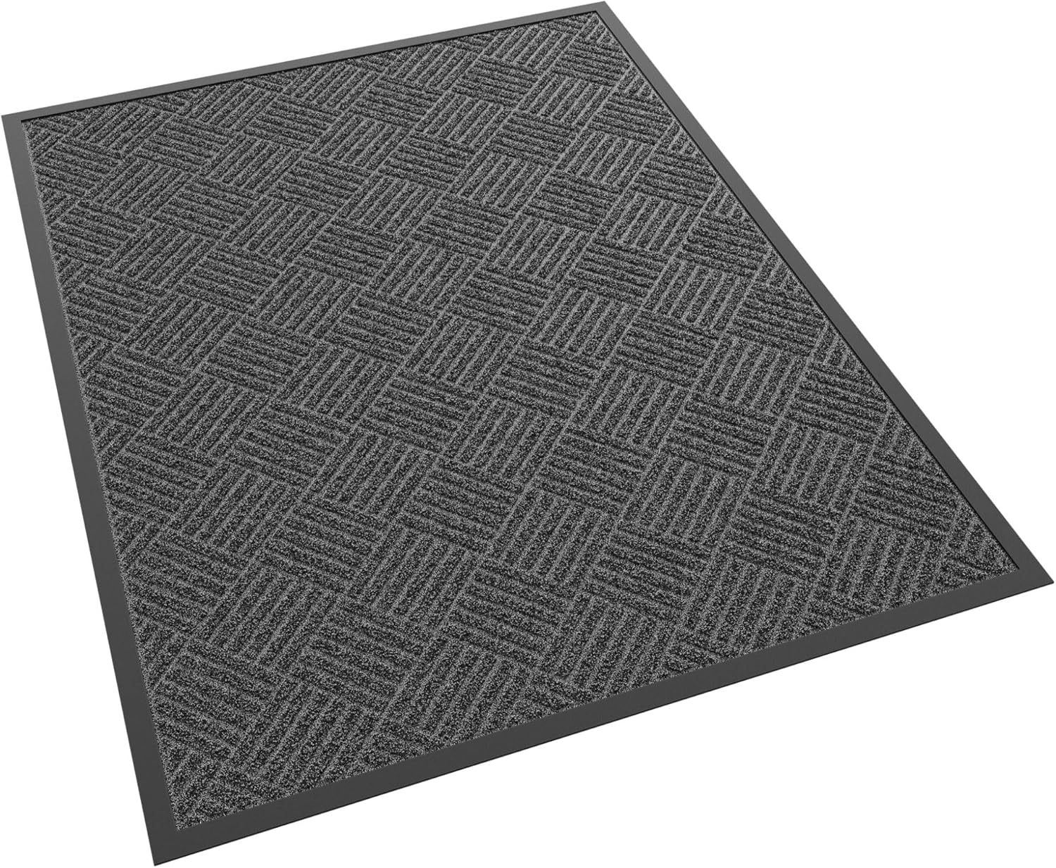 Front Door Mat, 4' x 3' Heavy Duty Indoor Outdoor Doormat, Non-Slip Backing Welcome Mats for Entryway, Low Profile, Commercial Door Mats 3' x 4' (Rectangular) Gray Artificial Grass