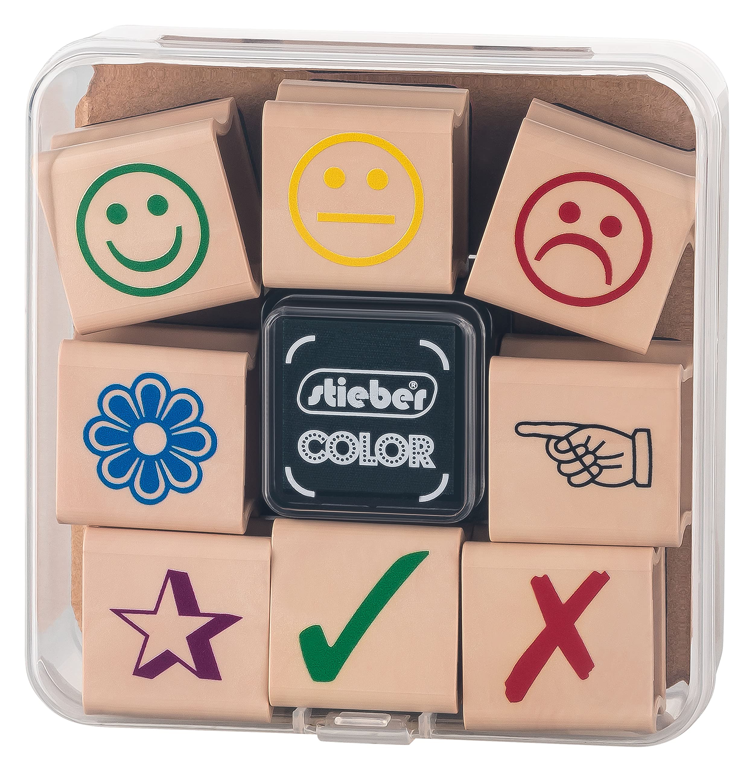 Tampons stieber® stiebox lot 14 pièces pour marquage et bureau