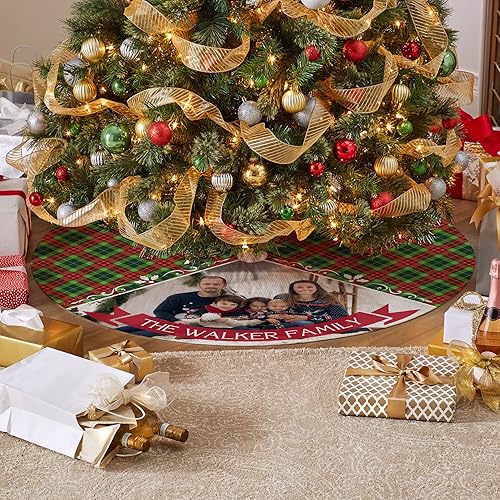 Miniatura 2 de Let's Make Memories Falda de árbol de Navidad perfecta con imagen personalizada, foto con mensaje