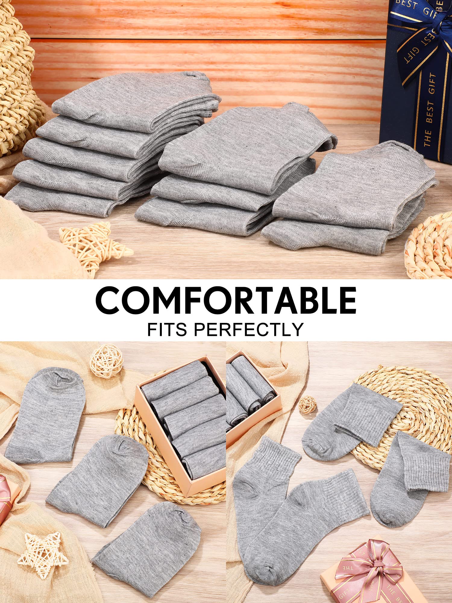 Tarpop Lot de 100 paires de chaussettes de sport décontractées anti-humidité pour homme et femme