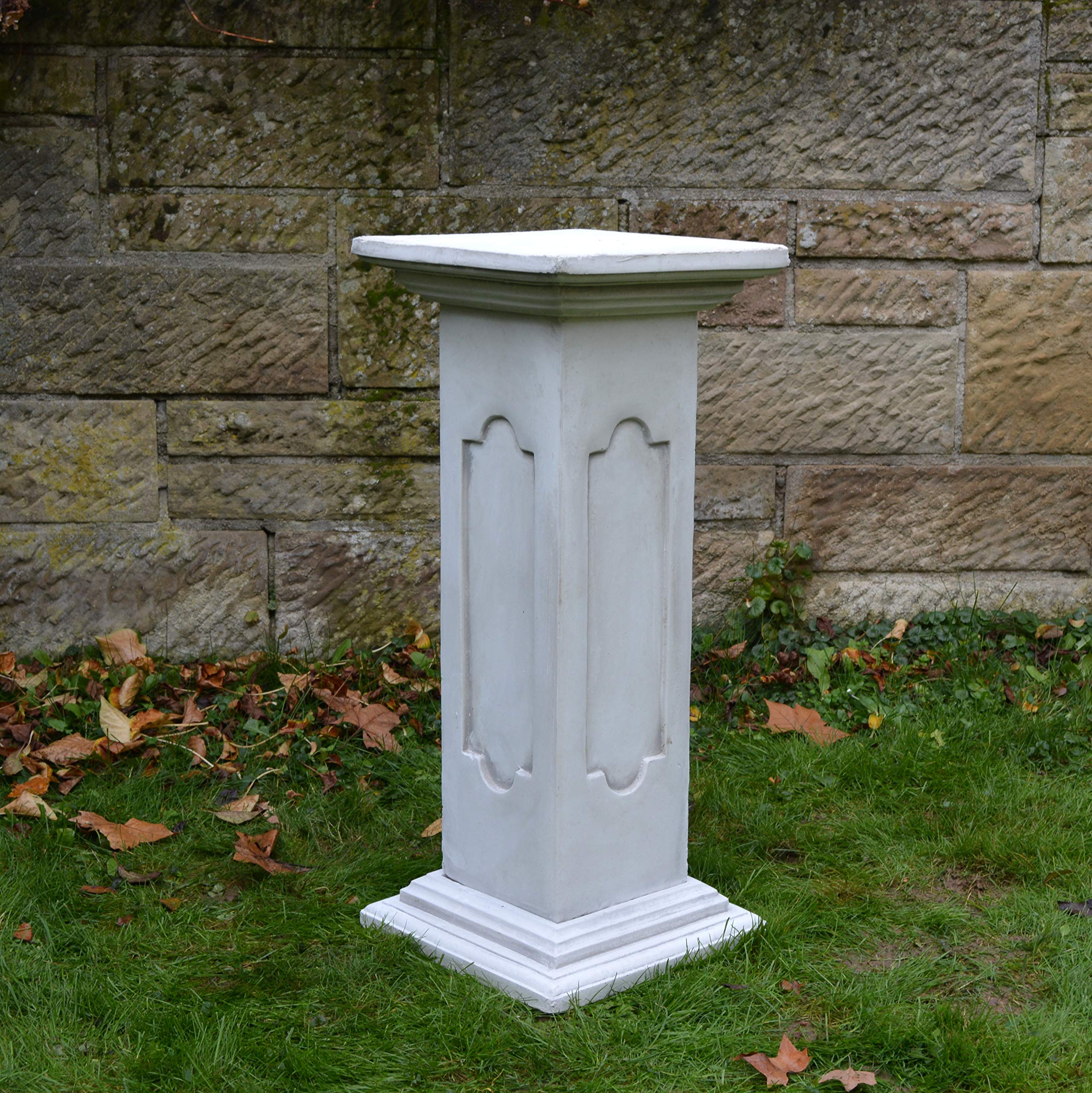 Podio con rilievi in grès per esterni base in pietra 82 cm 34x34 cm 70 kg grigio resistente al gelo