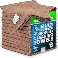 Vista 9 de Toalla Buff Pro de Microfibra de Superficie Múltiple - Paquete de 12 unidades - Paños de limpieza premium - Limpia, quita el polvo, pule, absorbe