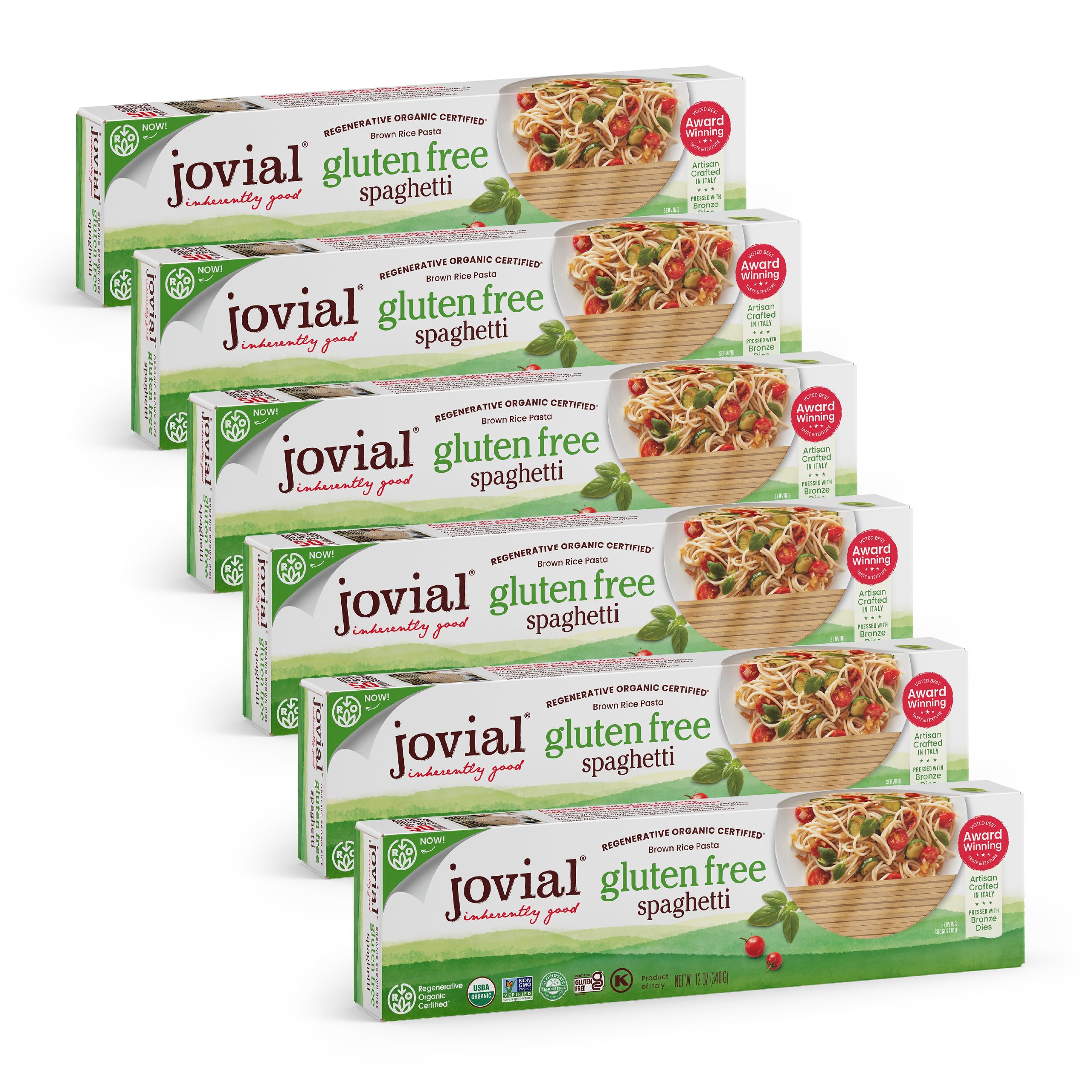 Jovial Whole Grain Brown Rice Spaghetti Pasta, Organic Pasta, 12 Oz, 6 Pack 12 Ounce (Pack of 6)