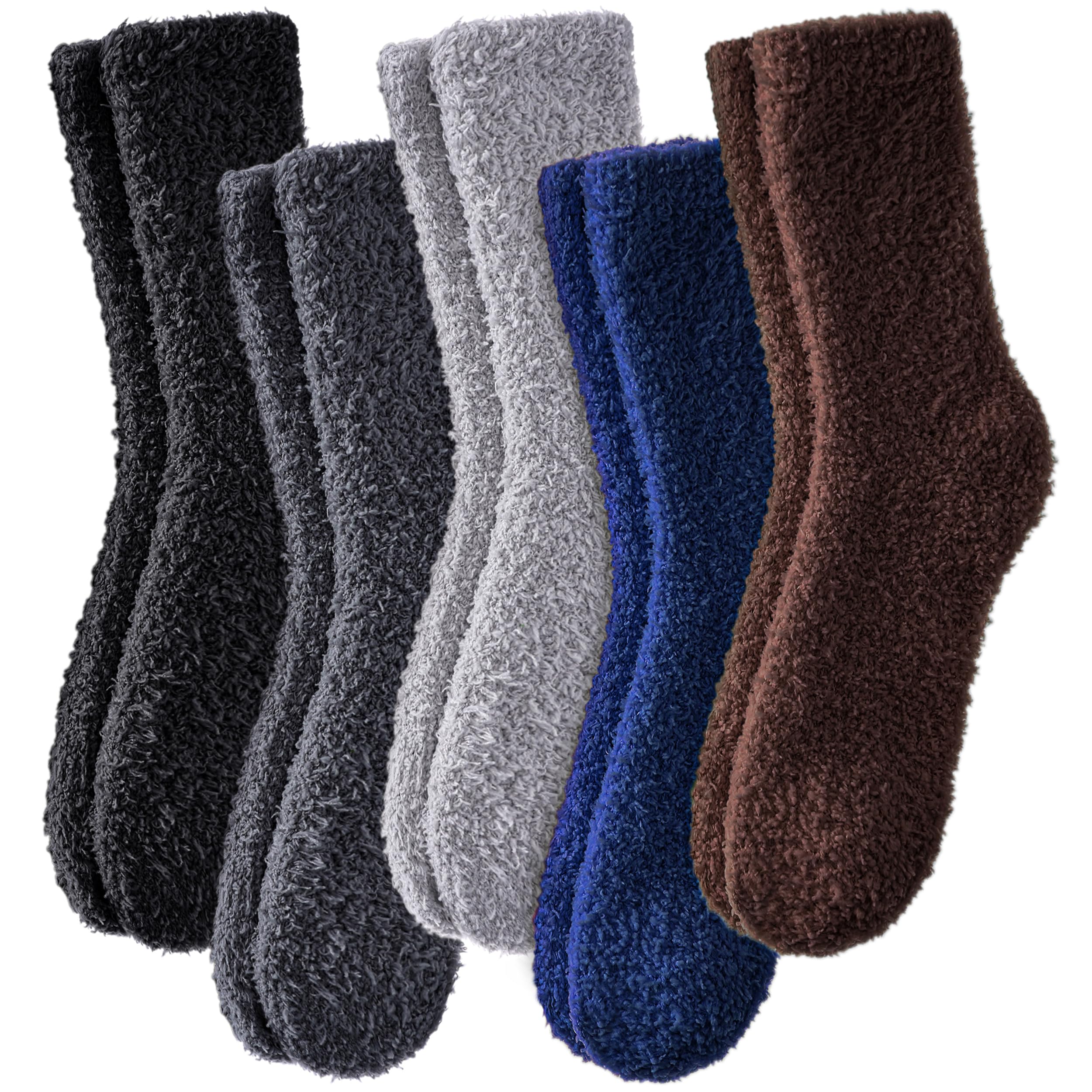 LINEMIN Calcetines mullidos para hombre, microfibra, 5/6 pares