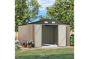 Patiowell 10 x 10 FT Outdoor Storage Shed with Floor Frame, a...
