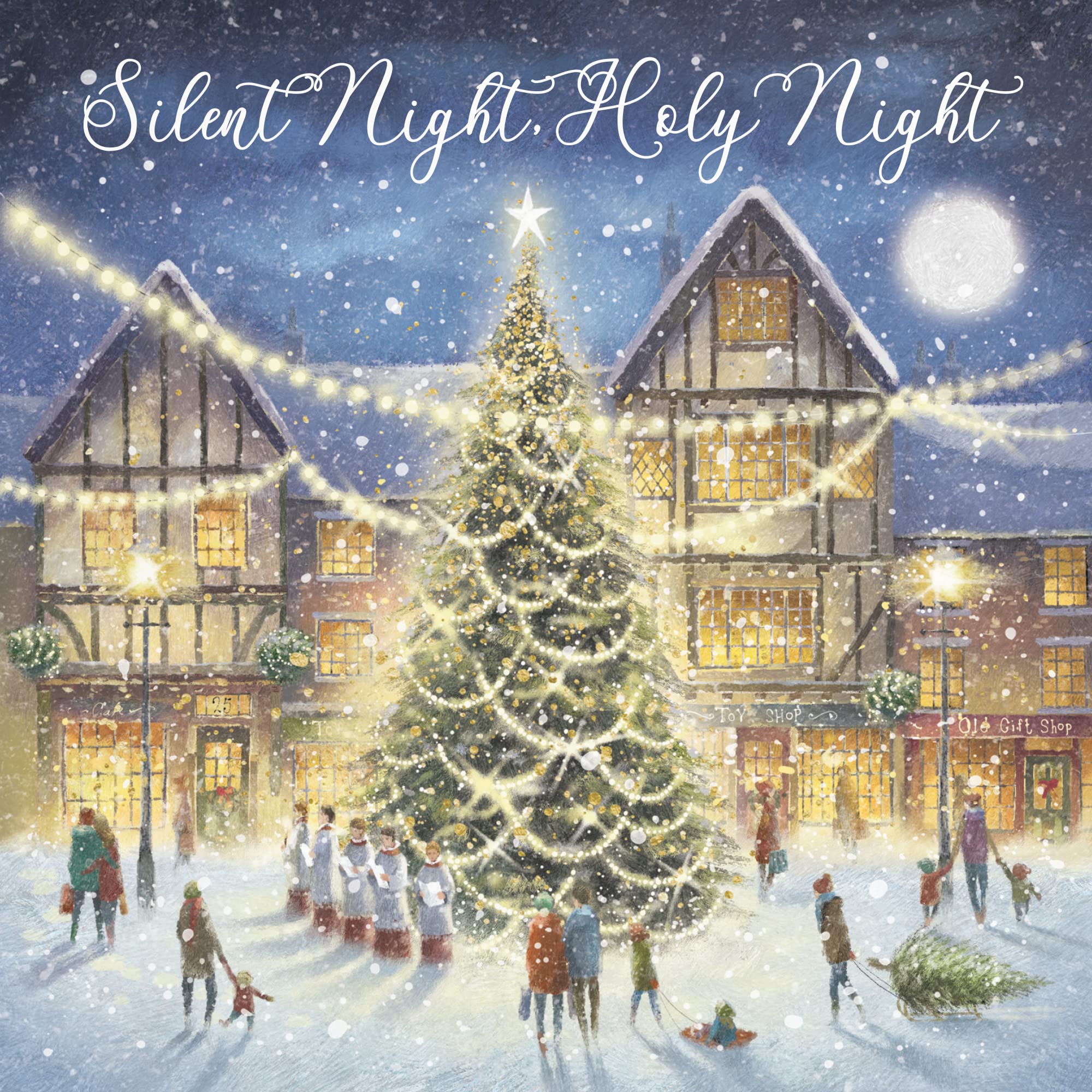 Hunts England, Individual Christian Religious Christmas Card, Silent Night Holy Night, 'Christmas Eve', Christmas Carol - Image 2