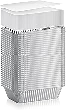 50 طبق فويل الومنيوم مستطيل شديد التحمل للاستخدام لمرة واحدة باغطية | اطباق تخزين طعام قابلة لاعادة التدوير 100% بمتانة اضافية للطبخ والخبز واعداد الوجبات والطلبات الخارجية، 8.4×5.9 بوصة - 2.25 رطل