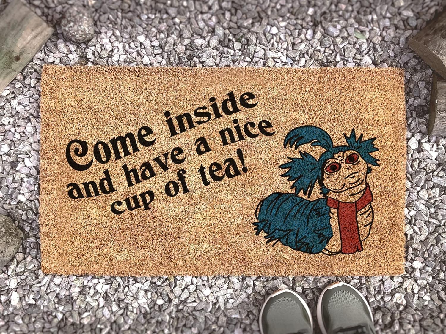 Labyrinth Film Worm Cup Of Tea Quote Doormat Fandom Funny Gift Doormat Pattern Entrance Mat Rubber Anti Slip Washable Welcome Mats Decorative Indoor Outdoor 36x24 Inch â image 1