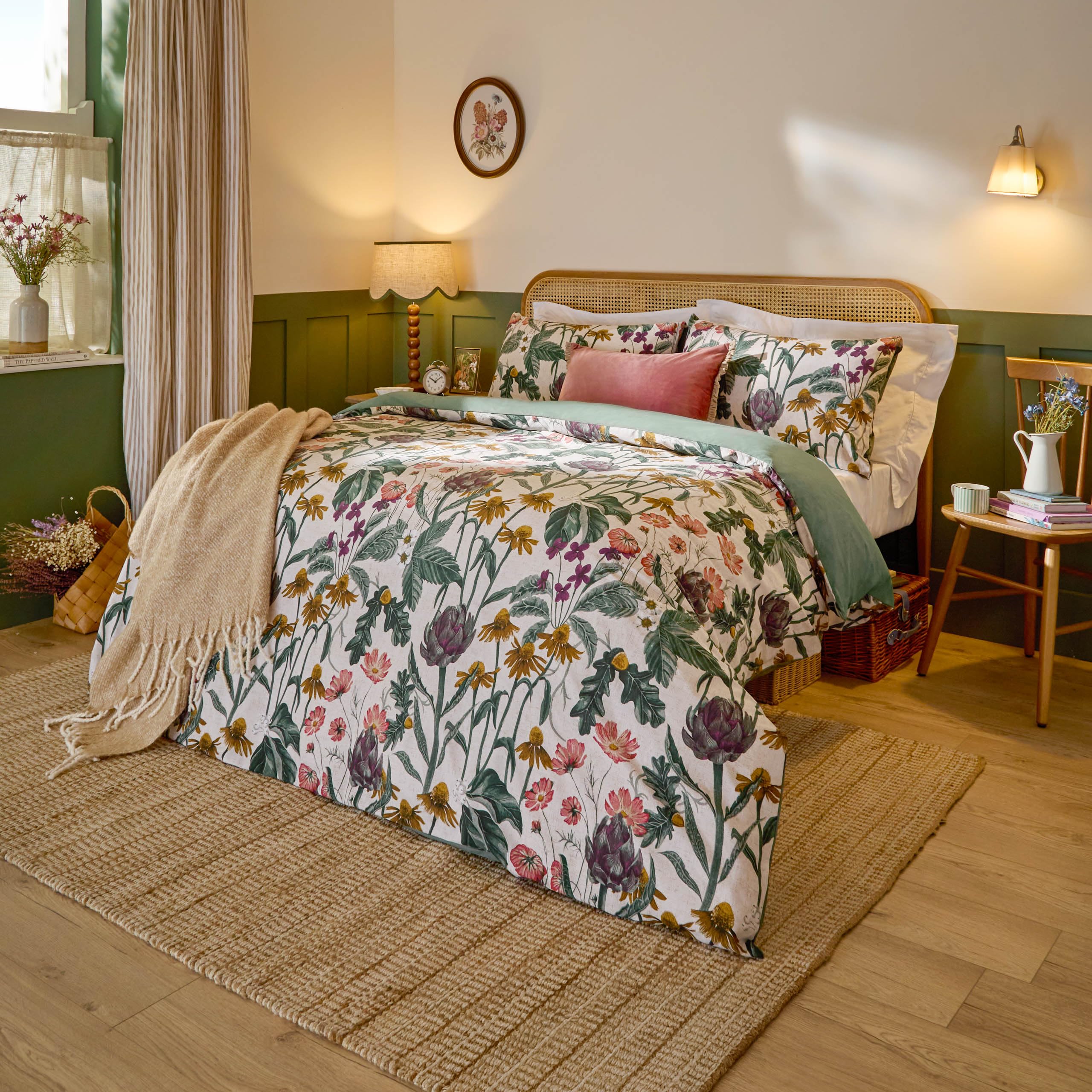 Wylder Unisex White Florapedia Printed Floral Duvet Cover Set In Single