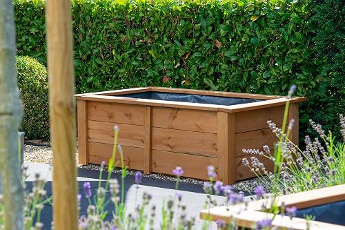 dobar® 29246FSCe High Rectangular Pine Wood Garden Pond Cube, 200 L, Brown - 4