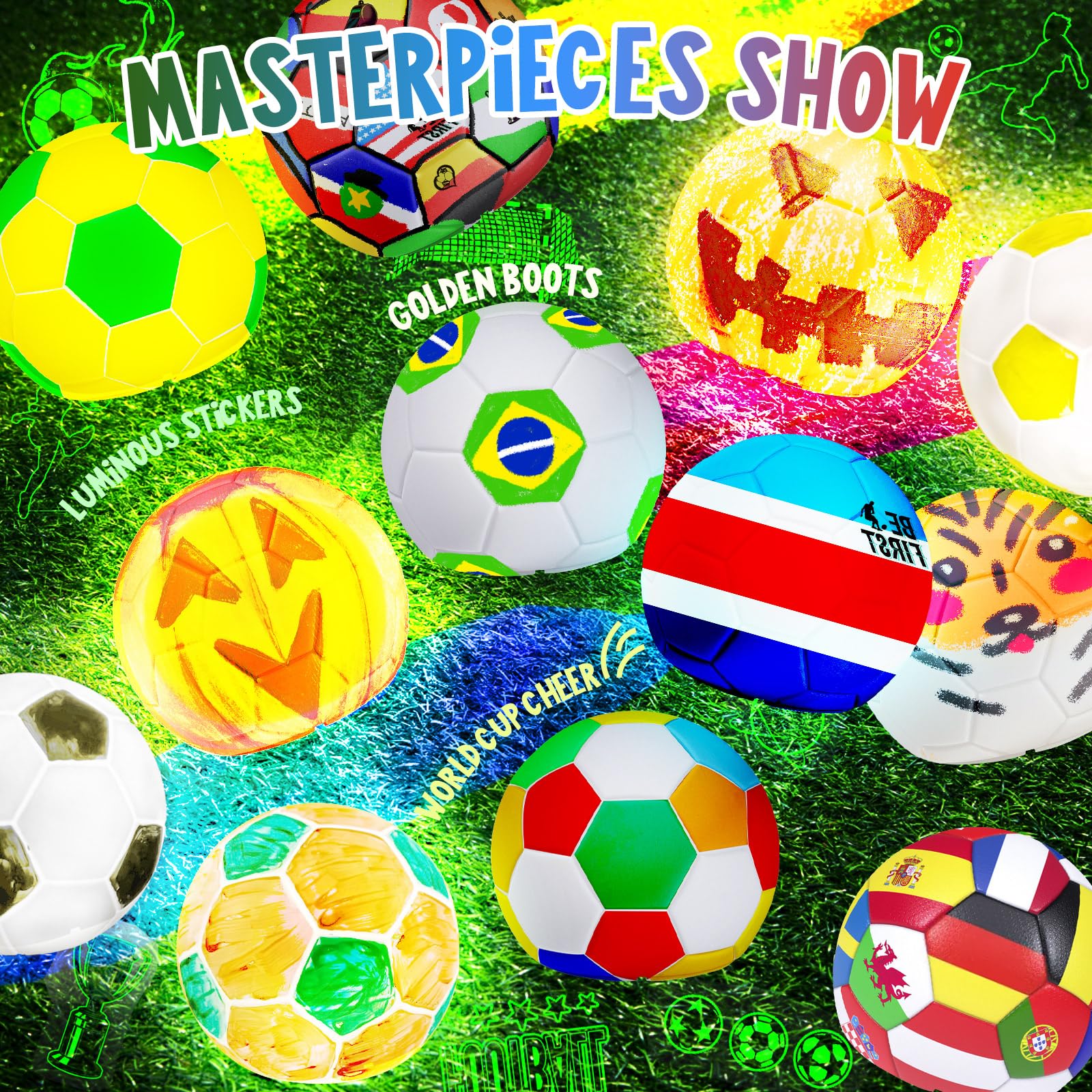 Kit di pittura per bambini con lampada da calcio, luce notturna per dipingere 3D, kit materiale da disegno, fai da te, giocattolo, tempo libero, set creativo attività per ragazzi, regalo di compleanno