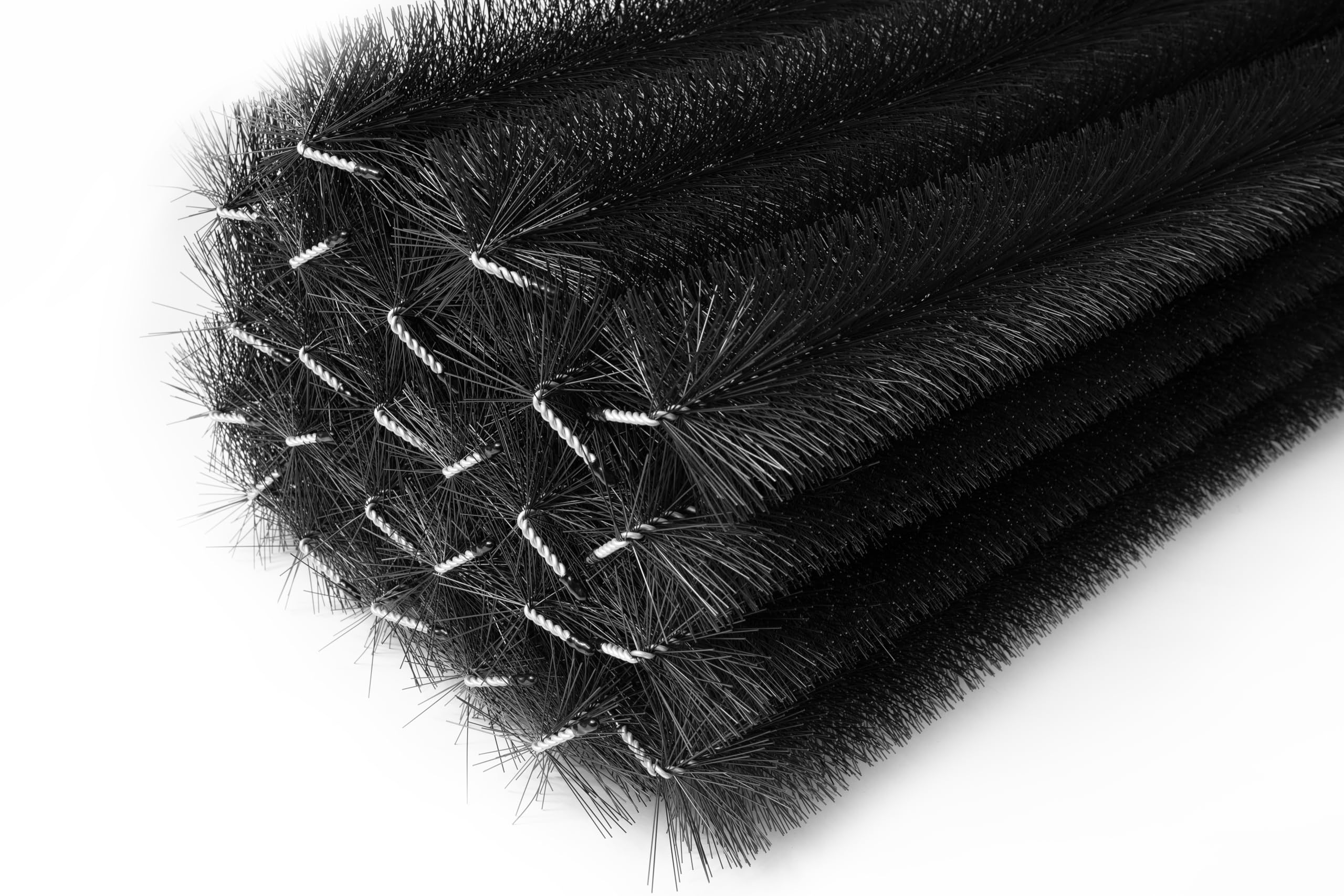 Spazzola per Grondaia 42m Ø 12 cm| Protezione Foglie e Rami | Difesa Animali e Uccelli | Installazione Facile | Adatta per Grondaie Semicircolari, Nero, Ciniglia