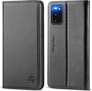 SHIELDON Galaxy S20 Hülle, Stoßfeste Handyhülle [100% Rindsleder] [RFID Schutz] [Kartenfach] [Magnetverschluss] [Stand], T...