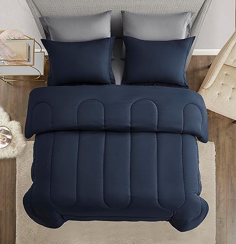 Miniatura 5 de Maple&Stone Juego de edredón individual de 5 piezas en una bolsa, juego de cama alternativo de plumón con sábanas, funda de almohada y funda,