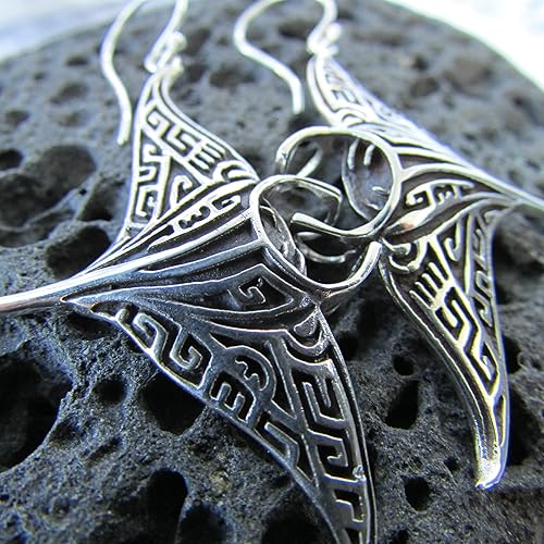 Miniatura 2 de Manta Ray Earrings Lg. Sterling Silver.