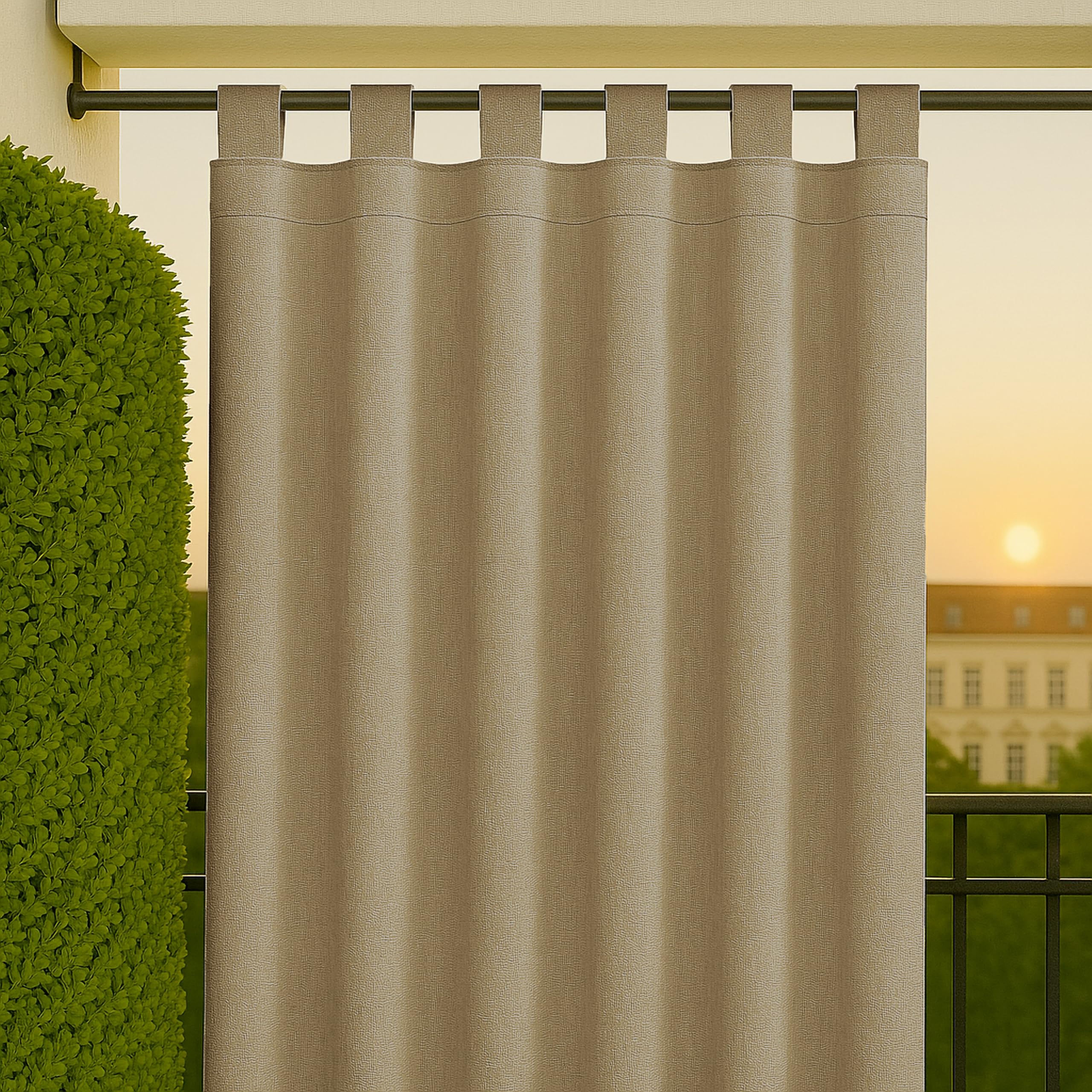 Byour3 - Tissu AU MÈTRE pour Auvents Extérieurs Protection UV Ombre Balcon Véranda Bâches Gazebo Auvent Latéral Pergola Camping-Car Coussins Bateau (Beige, 200 cm Large Rouleau)