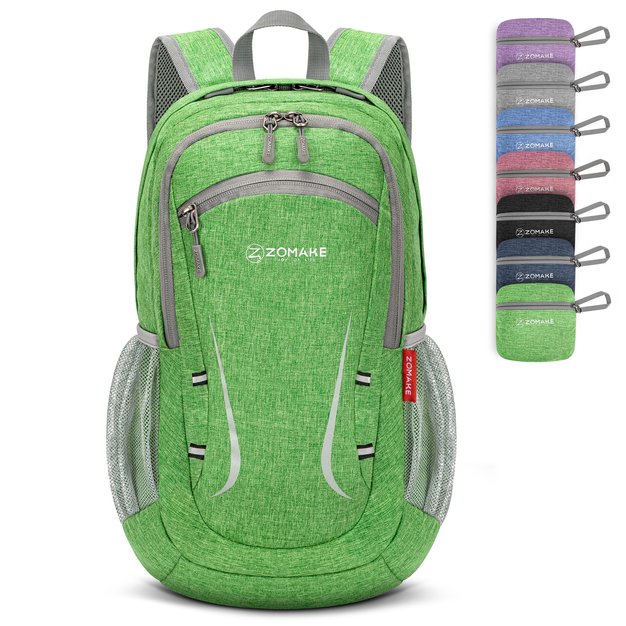 ZOMAKE Ultra Lightweight Packable Backpack 20L,Small Foldable Backpacks Hiking Water Resistant Collapsible Daypack for Women Men(Dark Green-A2)