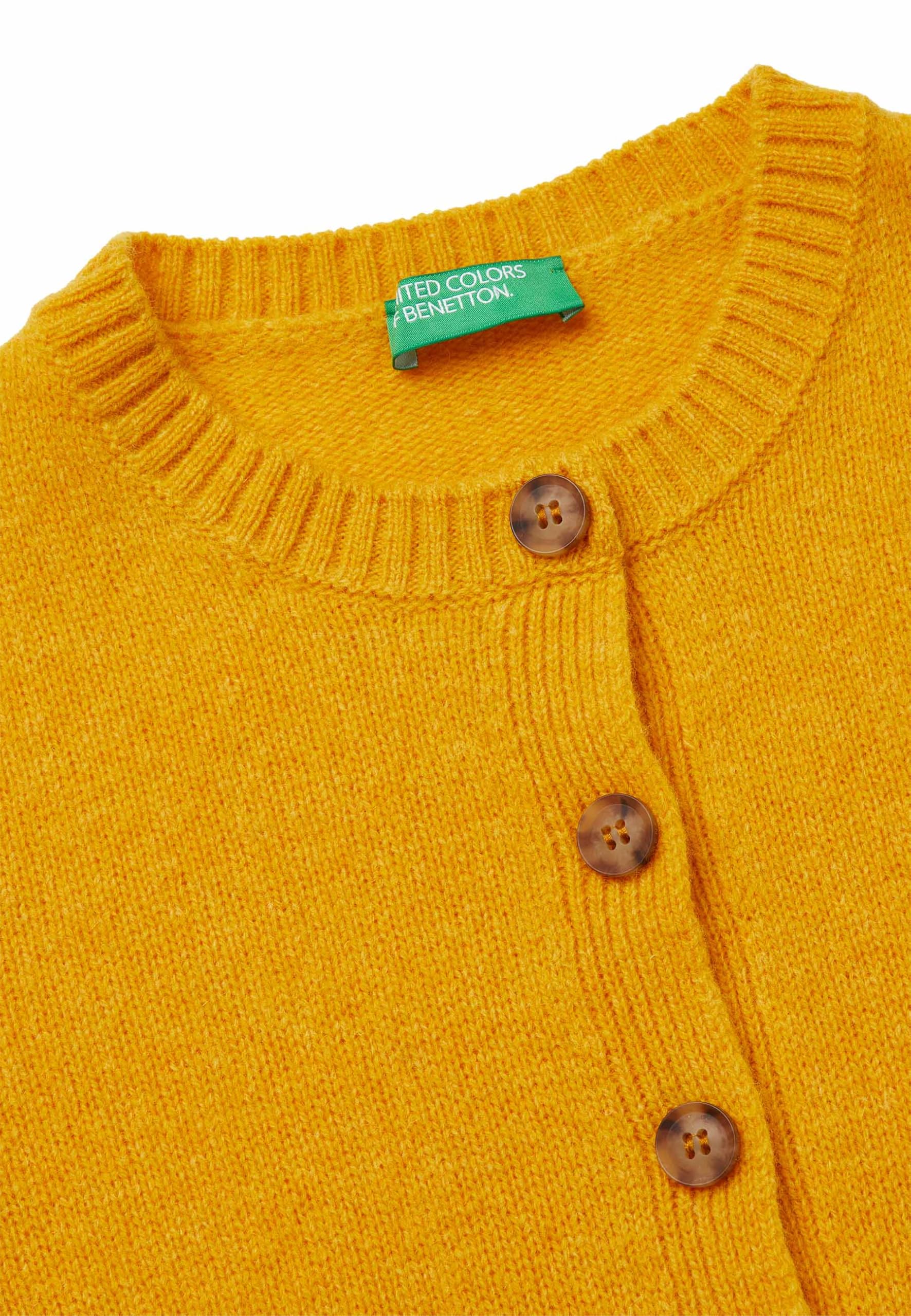 United Colors of Benetton Maglia Coreana M/L 103me500l, Maglione Cardigan Donna